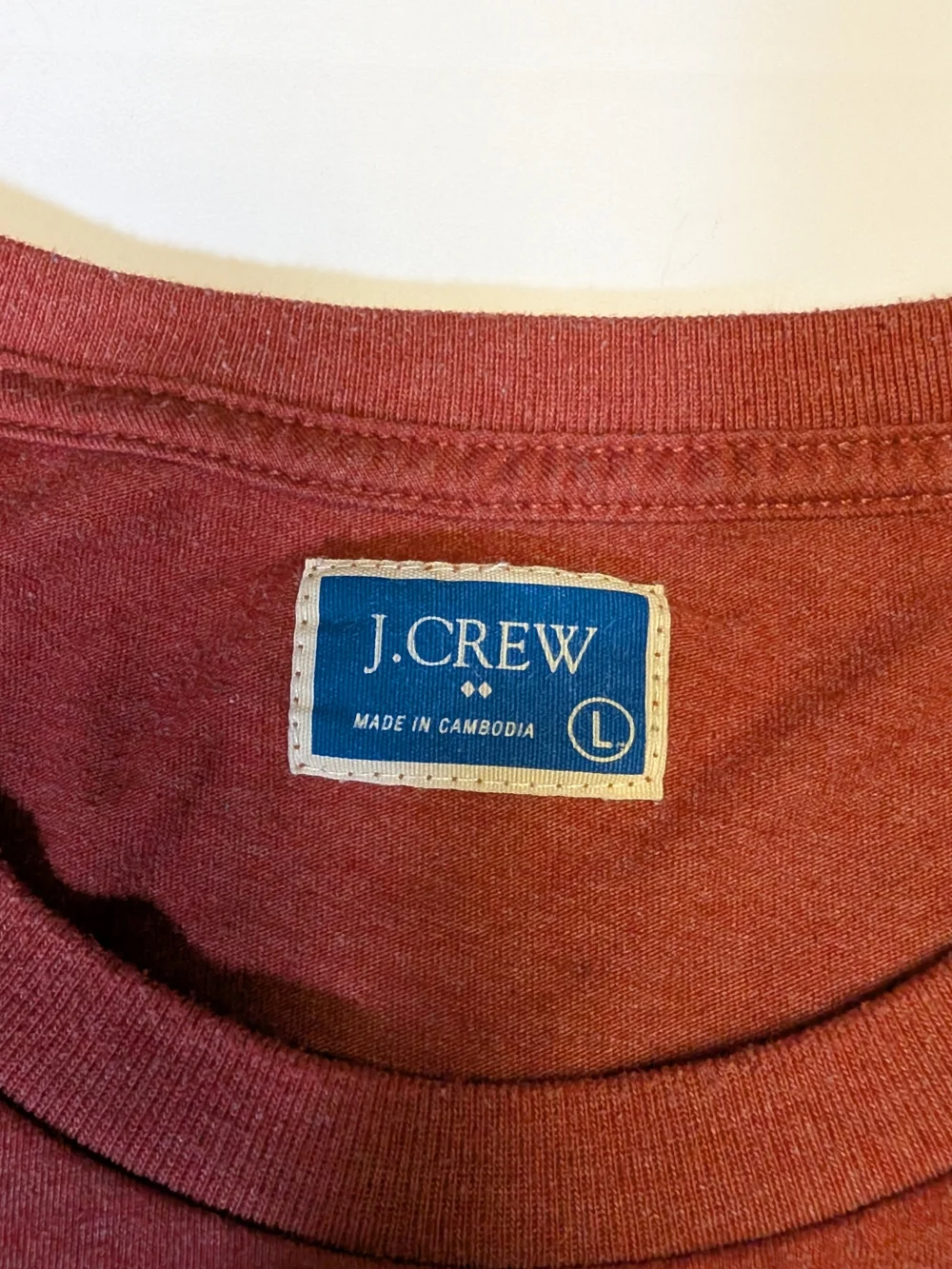 J. Crew Men's Burgundy Short Sleeve Tee with White New York Map Graphic